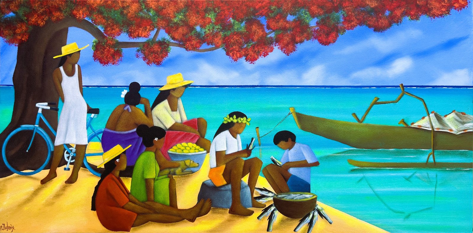 En famille après la pêche — Philippe Dubois
